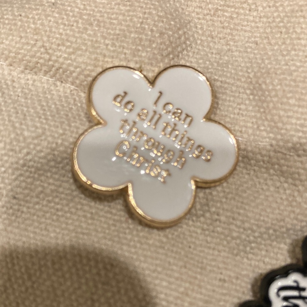 White Flower Enamel Pin